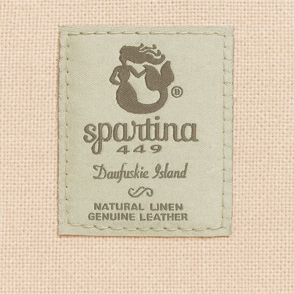 Spartina 449 Natural Linen Genuine Leather Bag Purse - Picture 10 of 11